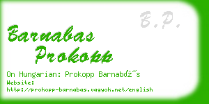 barnabas prokopp business card